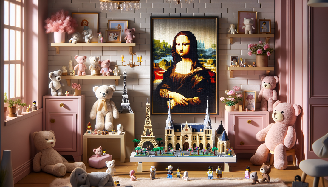 LEGO sets of the Mona Lisa and Notre-Dame de Paris.