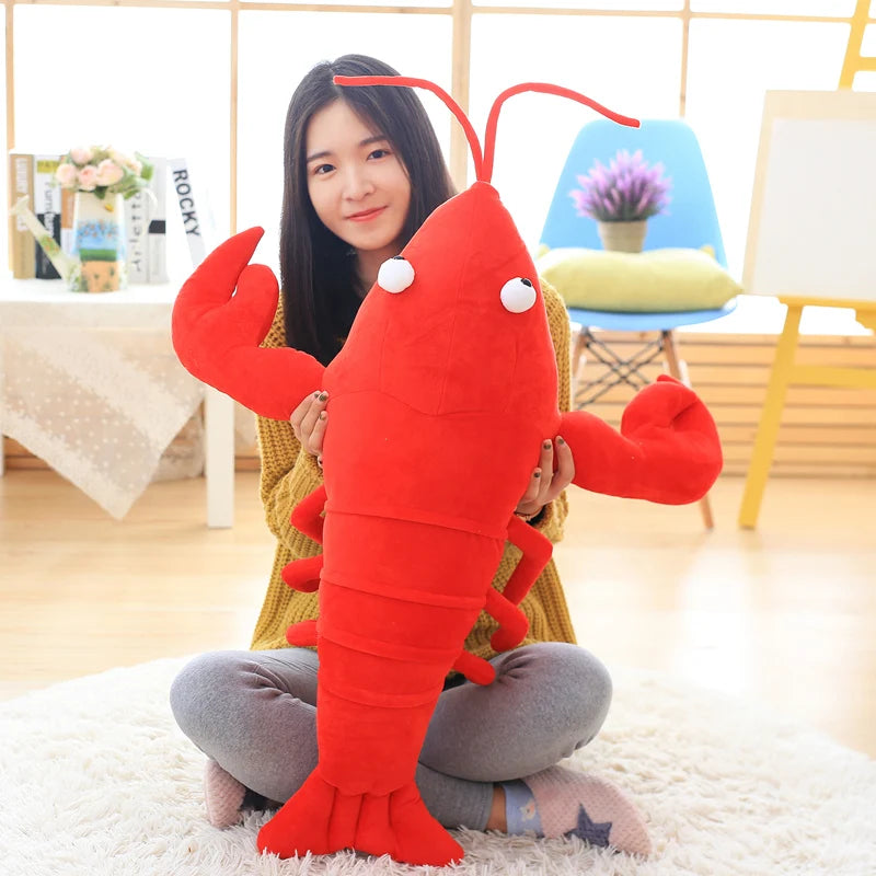 Simulation Lobster Plush Toy - Stuffed Sea Animal Doll (30/55/80cm)