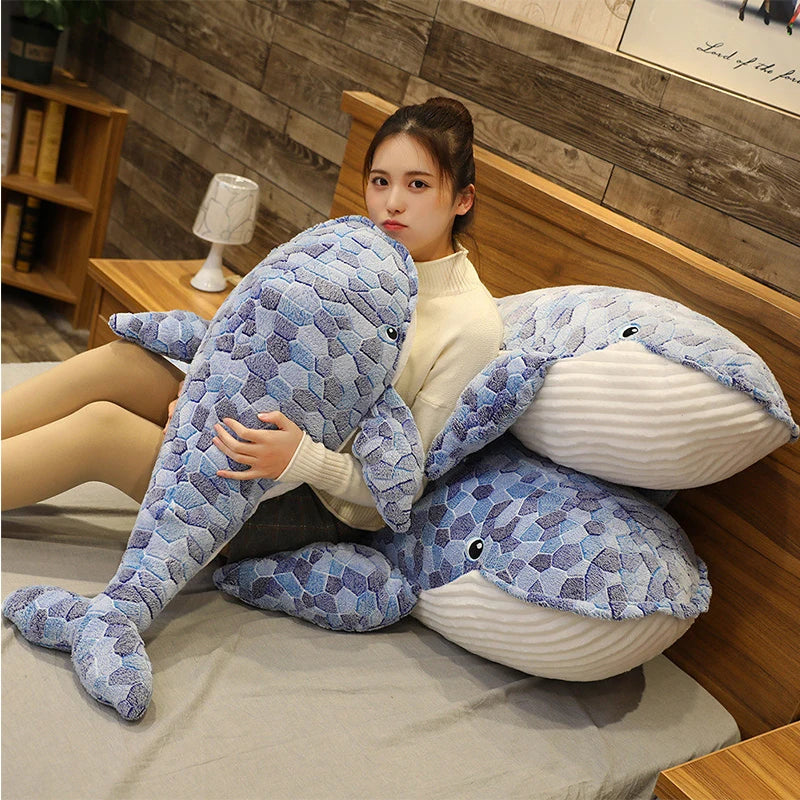 Giant Cuddly Blue Whale Pillow