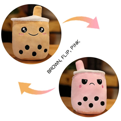 Teddy Boba Milk Tea Plush Toy - Soft Stuffed Pillow