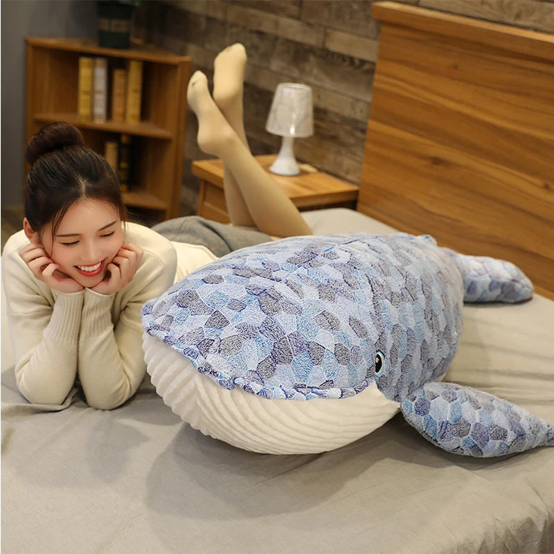 Giant Cuddly Blue Whale Pillow