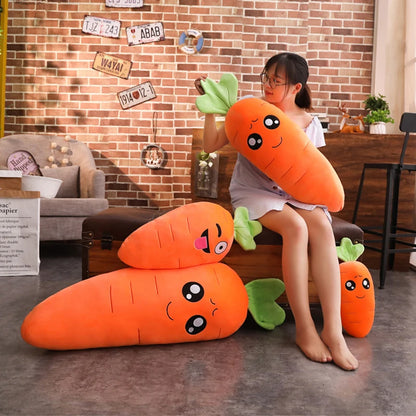 Cartoon Carrot Plush Toy - Cute Vegetable Pillow (45/50/65/90cm)