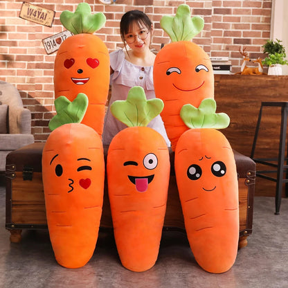 Cartoon Carrot Plush Toy - Cute Vegetable Pillow (45/50/65/90cm)