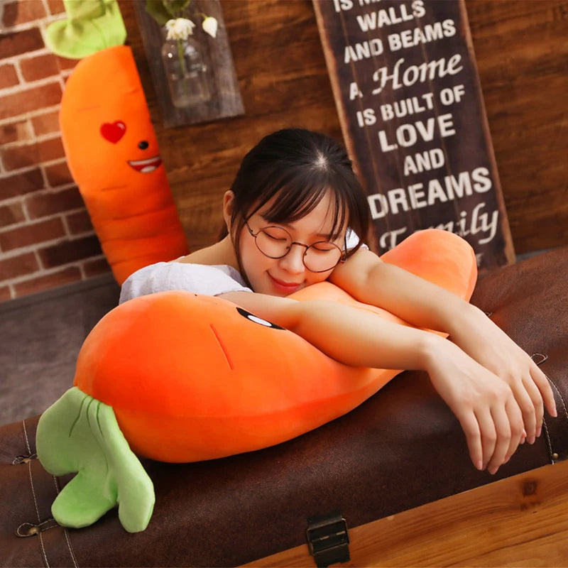 Cartoon Carrot Plush Toy - Cute Vegetable Pillow (45/50/65/90cm)