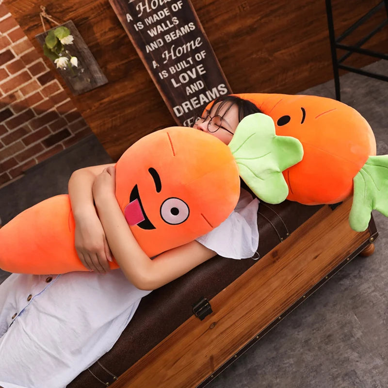 Cartoon Carrot Plush Toy - Cute Vegetable Pillow (45/50/65/90cm)