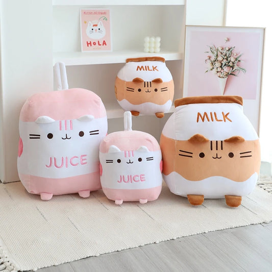 Cartoon Milk Carton Cat Plush Toy - Soft Pillow (22/33/42cm)