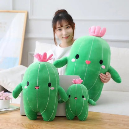 Cartoon Cactus Plush Toy - Soft Stuffed Plant Doll (25/40/65cm)