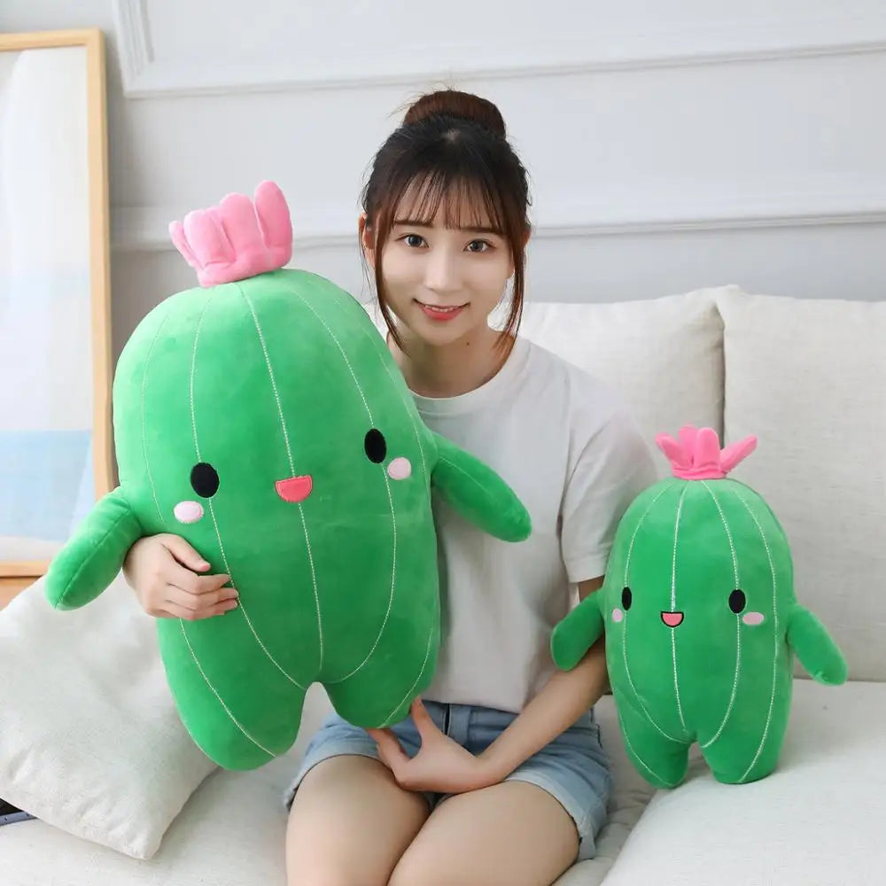 Cartoon Cactus Plush Toy - Soft Stuffed Plant Doll (25/40/65cm)